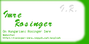 imre rosinger business card